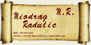 Miodrag Radulić vizit kartica